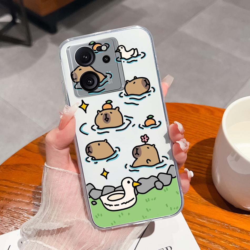 Прозрачный чехол для Xiaomi 13T Pro, мягкий ТПУ силикон, милый мультяшный задний чехол для Xiaomi 13 T 13TPro, противоударный, легкий