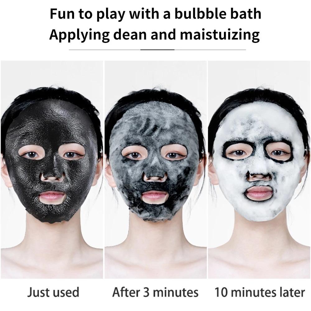1pc Black Sea Salt Pure Moisturizing Bubble Facial Mask Deep Cleansing Oil Control Skin Rejuvenation
