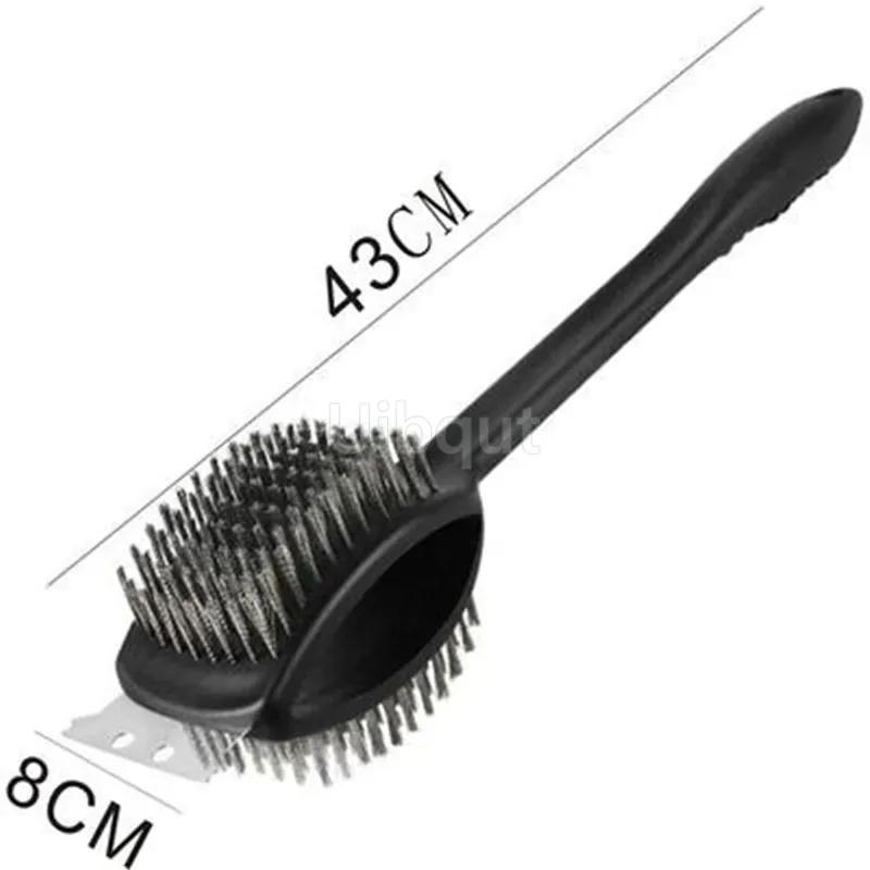Grill Cleaning Brush BBQ tool Grill Brush 3 Stainless Steel Brushes In 1 Provides Effortless Cleanin pizza furnace stove brush