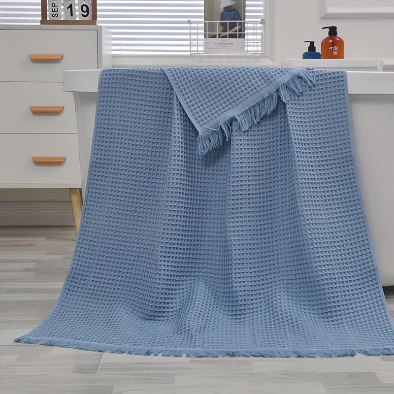 1pc of Pure Cotton Oversized Bath Towel, Soft Multi Color Tassel Beach Towel, Shawl Waffle Weave, Adult  Honeycomb Bath Towel, Blanket Nap Mat