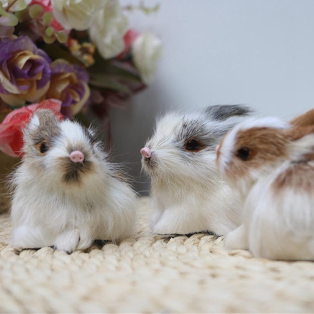 5СМ Милая Модель Меховые Фигурки Подарок на День Рождения Симуляция Кролики Плюшевый Зайчик Детская Игрушка Пасха