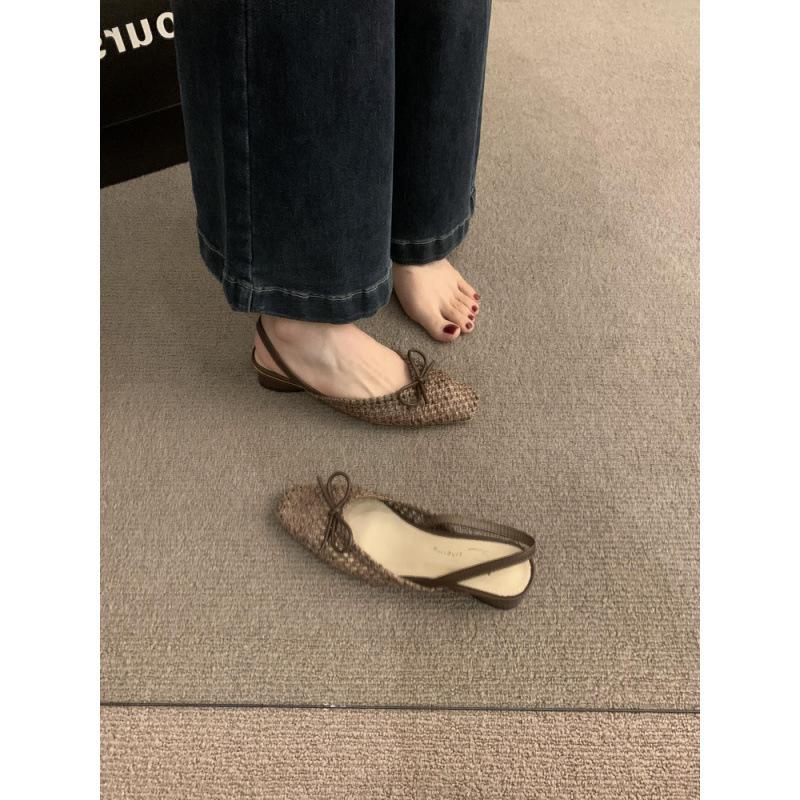 Ретро нишевая плетеная сумка на толстом каблуке, сандалии с открытым носком, женская обувь 2025, новая летняя черная дышащая обувь на квадратном каблуке