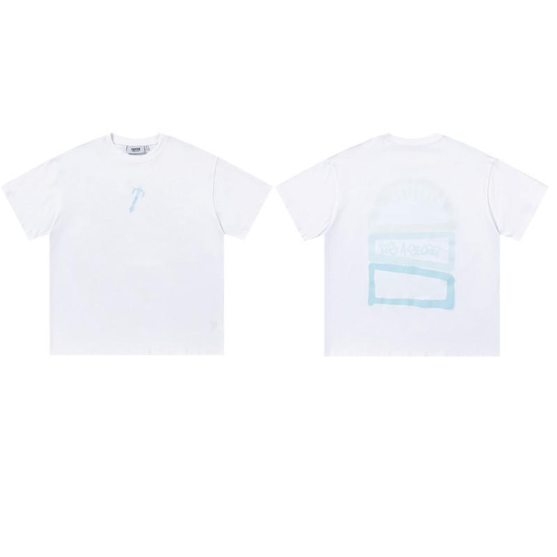 Cross-border new graffiti letter printing European and American street trendy brands loose and versatile casual men's and women's short-sleeved round