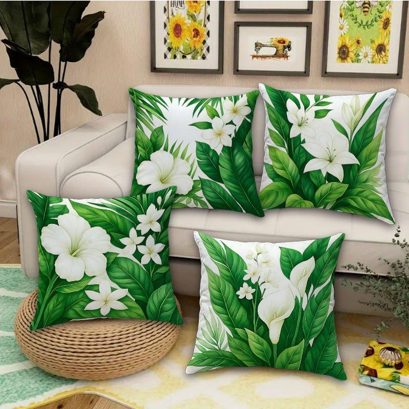 Hibiscus And Hibiscus Flower Pattern Printing Pillow Cover Short Plush Suitable Living Rooms Bedrooms Sofas Throw Cushion Cover
