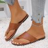 Large Size Women's Flip-flops Shoes 2025 Summer New Flat-bottomed Comfortable Beach Cool Slippers Women