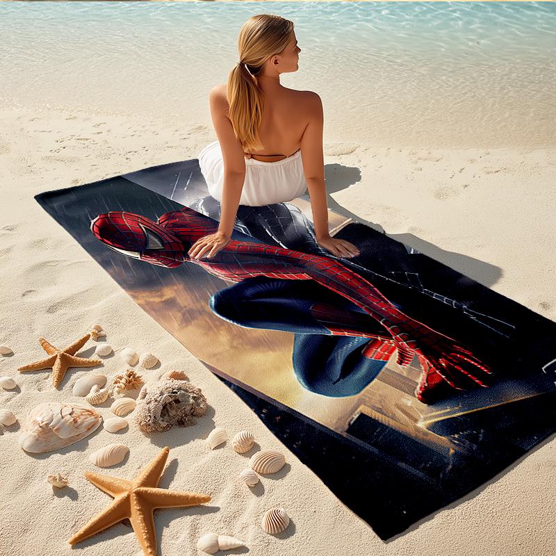 1Pc Spiderman Dual Identity Beach Towel, Quick Dry, Multi-Use for Beach Pool Gym Yoga Home Travel, Christmas, Halloween, Xmas Gift M928465
