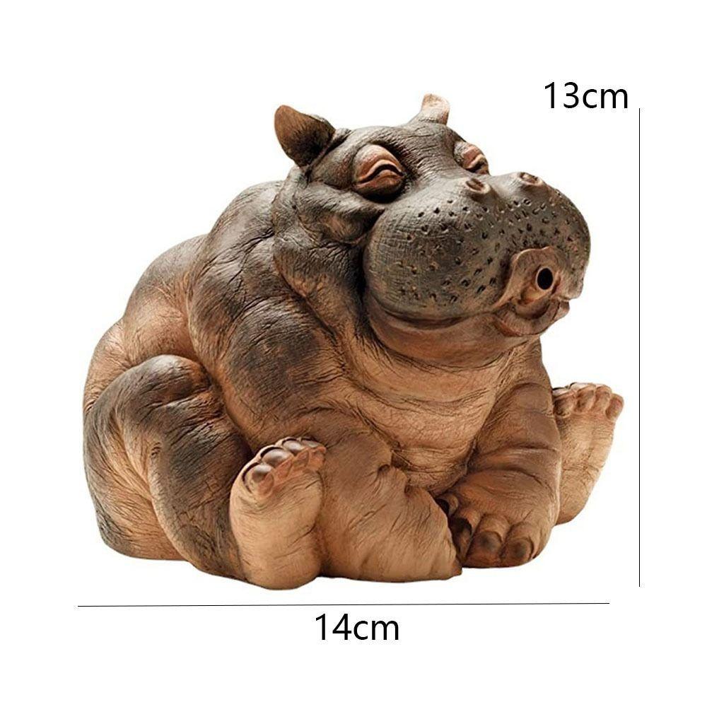 Декор статуи Плюющегося бегемота для пруда Статуя бегемота Садовая уличная статуя Животное Прудовый разбрызгиватель Двор Садовое украшение