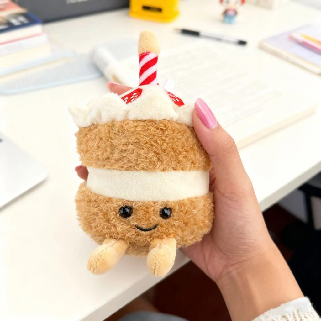 Cartoon Cute Fruit and Vegetable Plush Series Keychain Toy Peach Pear Cherry Doll Smiling Face Fruit Decoration Pet Gift