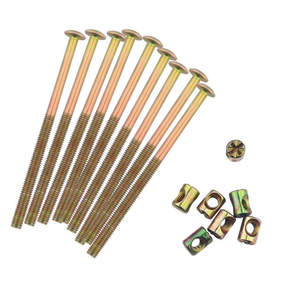 10 Set,Crib Screws Hardware Replacement Kit, M6 X 100mm Bed Frame Bolts and Nuts Kit Hex Drive Socket Cap Screws
