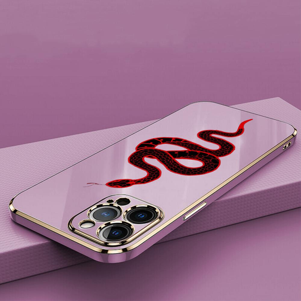 N73 Черное золото Змеиный дизайн Покрытие края Мягкие чехлы для телефонов из ТПУ для Samsung A54 A13 A14 S24 Plus S23 Ultra S20 S21 FE A55 A05 A52s Противоударный чехол