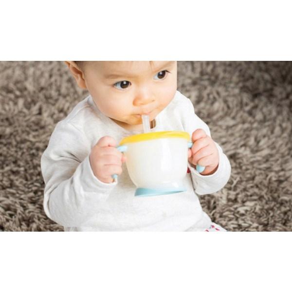 Набор кружки Richell AQ First Step + соломенной чашки, 200 мл, желтый, 1 комплект