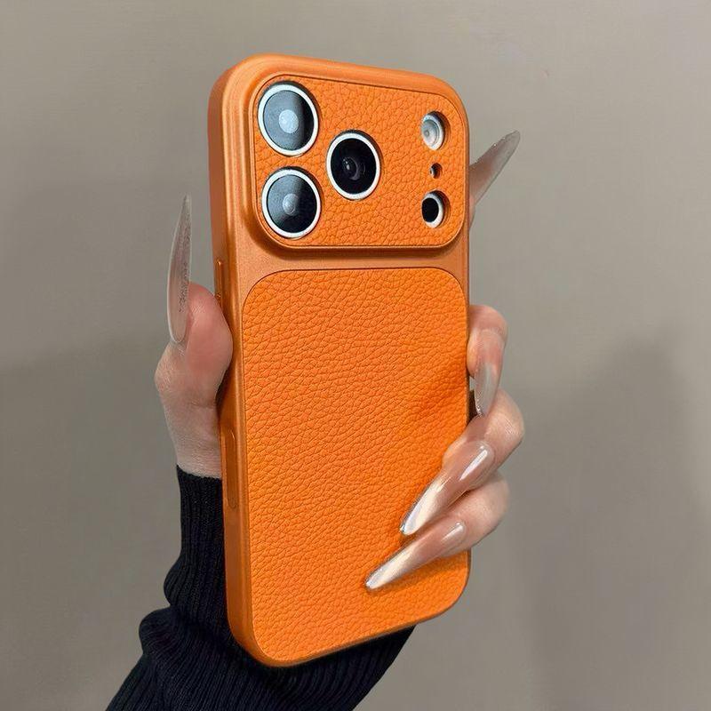 Роскошный чехол для телефона с текстурой кожи личи для IPhone 17 Air 16 15 14 13 12 11 Pro Max Plus 17Promax Матовый бампер Ударопрочный чехол
