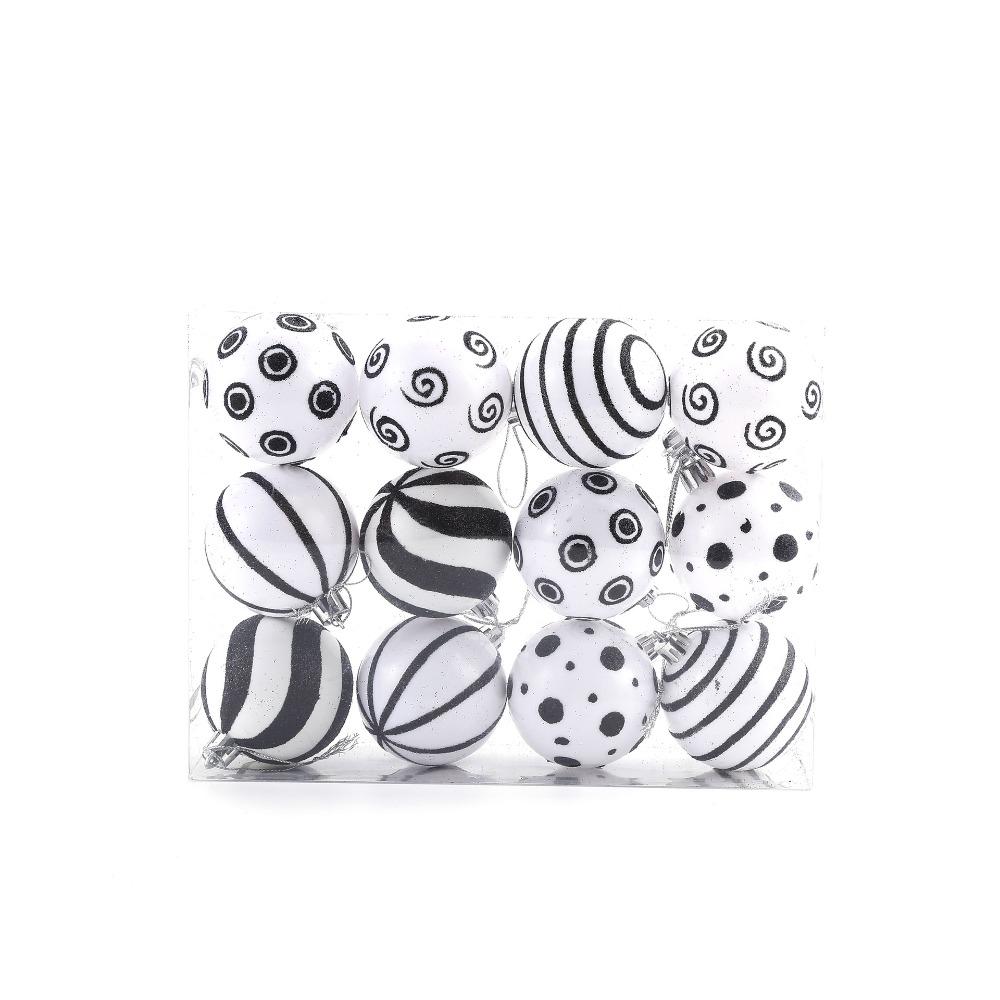 12pcs Plastic Electroplated Hanging Balls 6cm Xmas Tree Pendants  Holiday Party Ornament