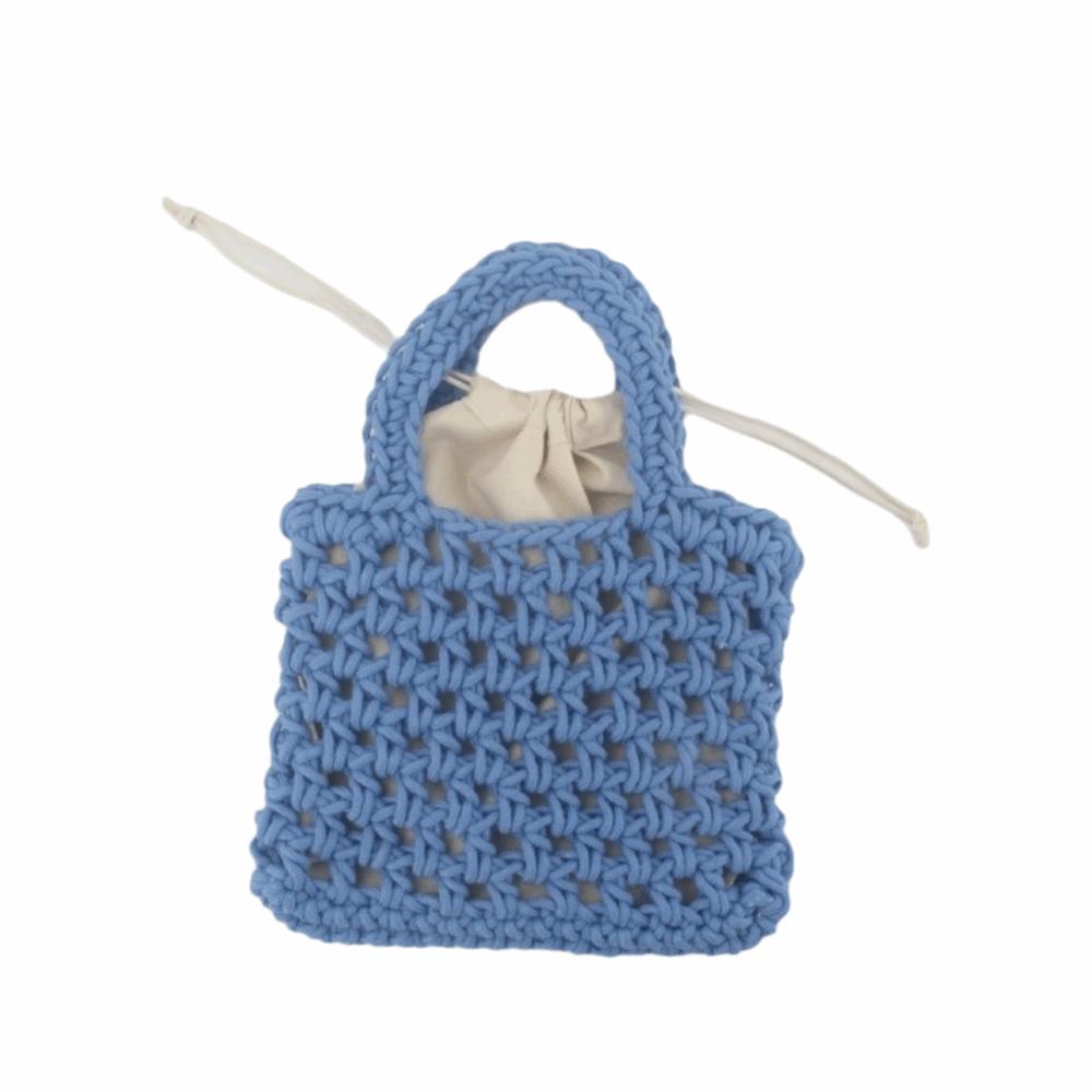 Mini Woven Tote Handbag Bohemian Hollowed Out Beach Bag New Crochet Knitted Bag Seaside