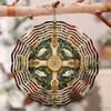 3D Peace Dove Cross Wind Spinner Kinetic Motion Metal Garden Wind Chime Golden Accents Outdoor Indoor Decorative Ornament for Patio Yard Home Unique