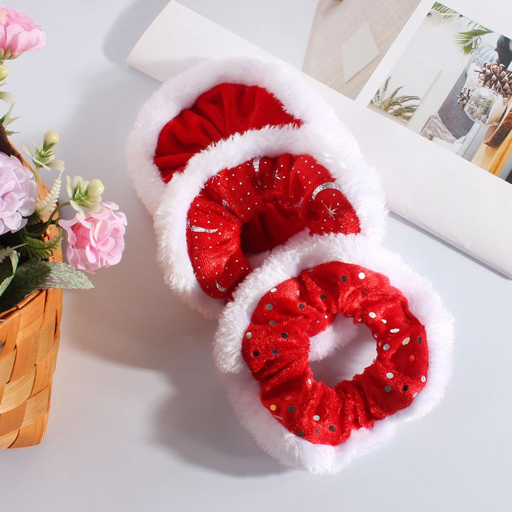 Velvet Plush Christmas Hair Rope High Elasticity Women Hair Ring  Hair Accessories