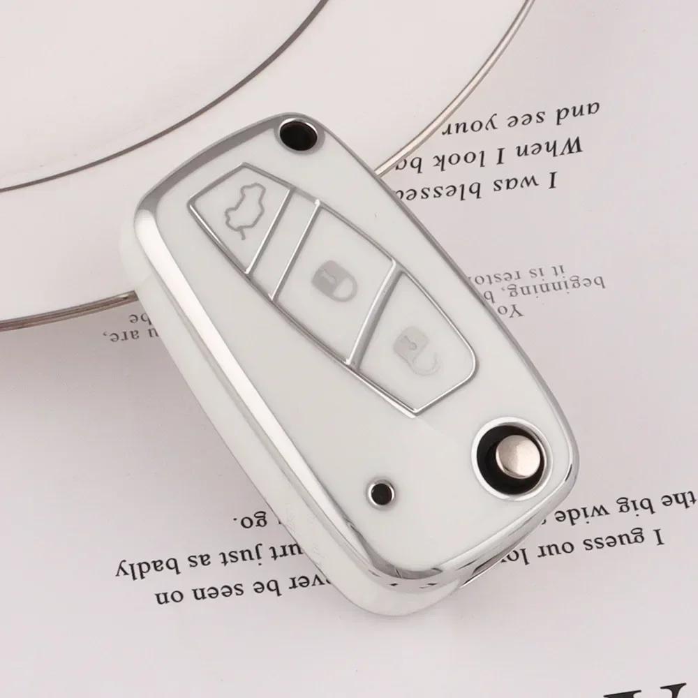 Новый чехол для автомобильного выкидного ключа из ТПУ, чехол-брелок для Fiat 500 Panda Stilo Punto Doblo Grande Bravo 500 Ducato, аксессуары для микроавтобусов