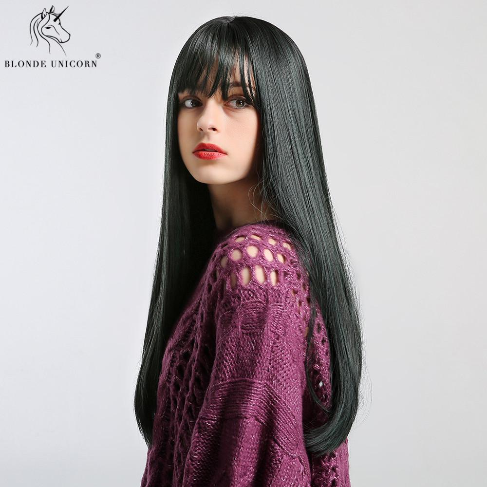 Длинный парик с челкой и омбре от бренда BLONDE UNICORN