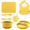 "Full Silicone Baby Meal Tray Set with Suction Cup - Divided Tableware for Children's Meals"