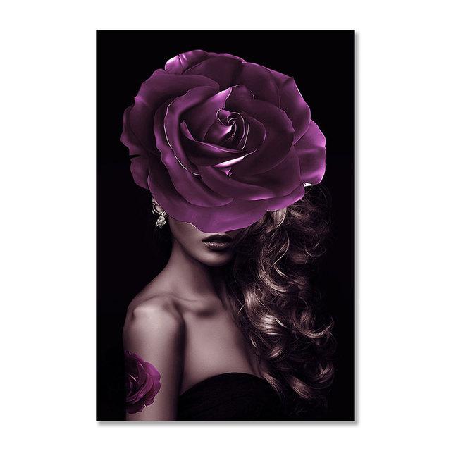 Новое поступление, большой размер, настенное искусство, современная мода, цветочная обложка, лицо, золото, длинные волосы, женщина, холст, декоративная живопись для гостиной