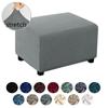 Jacquard Ottoman Stool Cover Stretch Footrest Dust Slipcover For Living Room Soft Non -Slip Chairs Protector L /Xl Size Home Decor