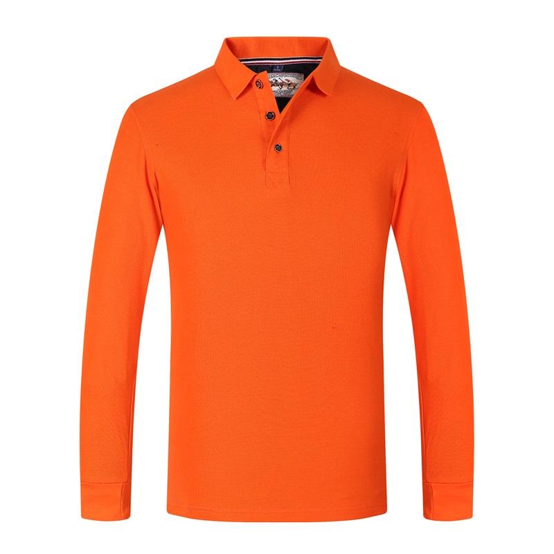 Осенне-зимняя мужская рубашка поло с длинными рукавами и лацканами, верх из чистого хлопка, мягкая деловая рубашка, приятная для кожи, спортивная футболка для активного отдыха