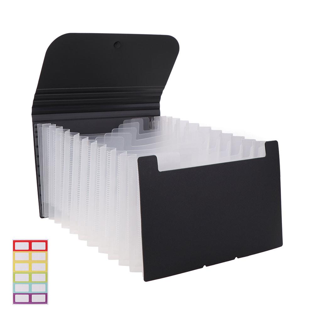 12-layer A6 Accordion Bag Large-capacity Shrinkable Portable Documents Organizer Multi-Page Classification Solid Color