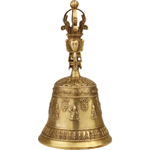 Pure Copper Vajra Bell, Buddhist Hand Bell, Meditation, Healing, Purification, Stress Relief, Spiritual Purification, Ideal for Temple Use, Esoteric B