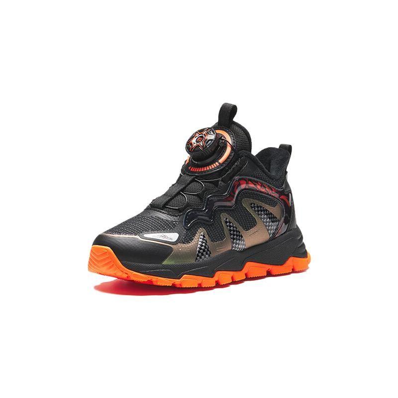 Anta Детские удобные нескользящие теплые кроссовки средней высоты для бега детские кроссовки черные оранжевые 312349973-5