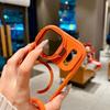 Fold Glass Lens Stand Magnetic Transparent Case For iPhone 17 16 15 14 13 12 11 Pro Max For Magsafe Wrist Strap Shockproof Cover