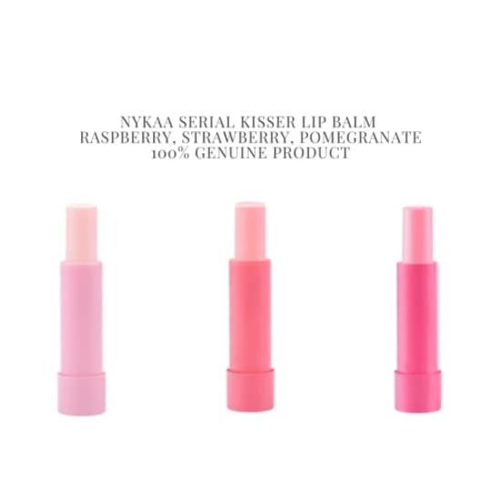 Nykaa Serial Kisser Lip Balm Combo of 3 (Raspberry, Strawberry, Pomegranate)