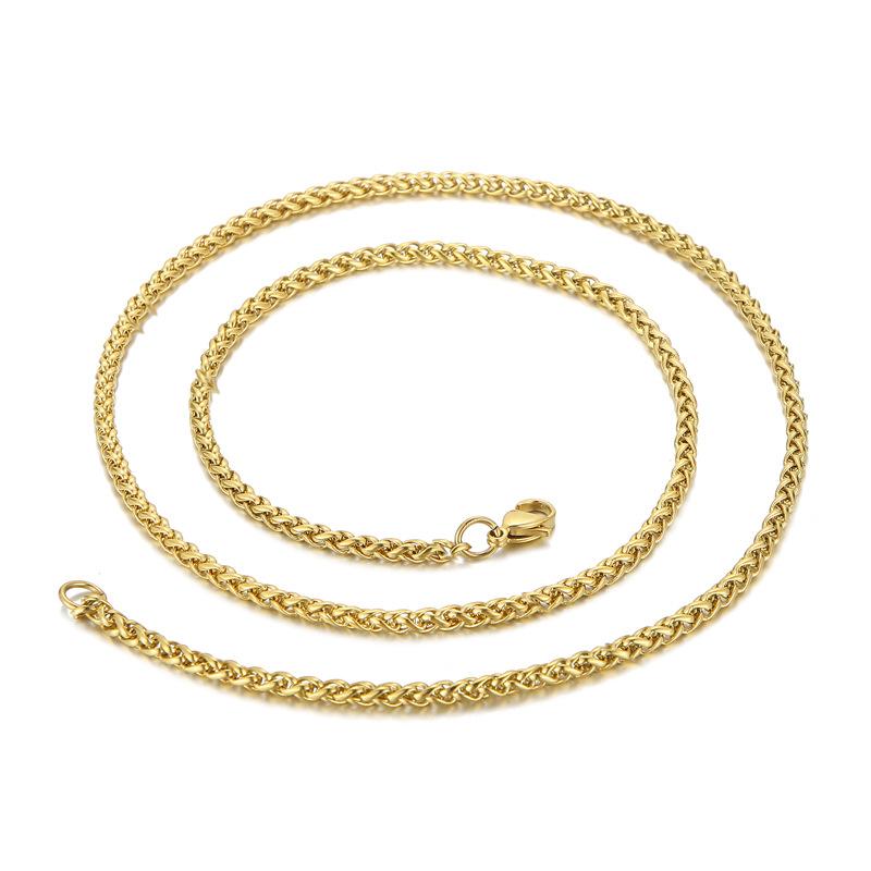 3mm Keel Chain with Fashion Minimalist Titanium Steel Flower Basket Chain Men's and Female Clavicle Chain