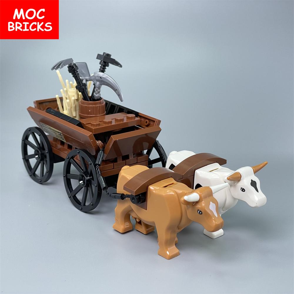 Набор MOC Кирпичи Корова Скотовоз Быки Город Фермерский Дом Собранные Строительные Блоки Аксессуары Детские Игрушки
