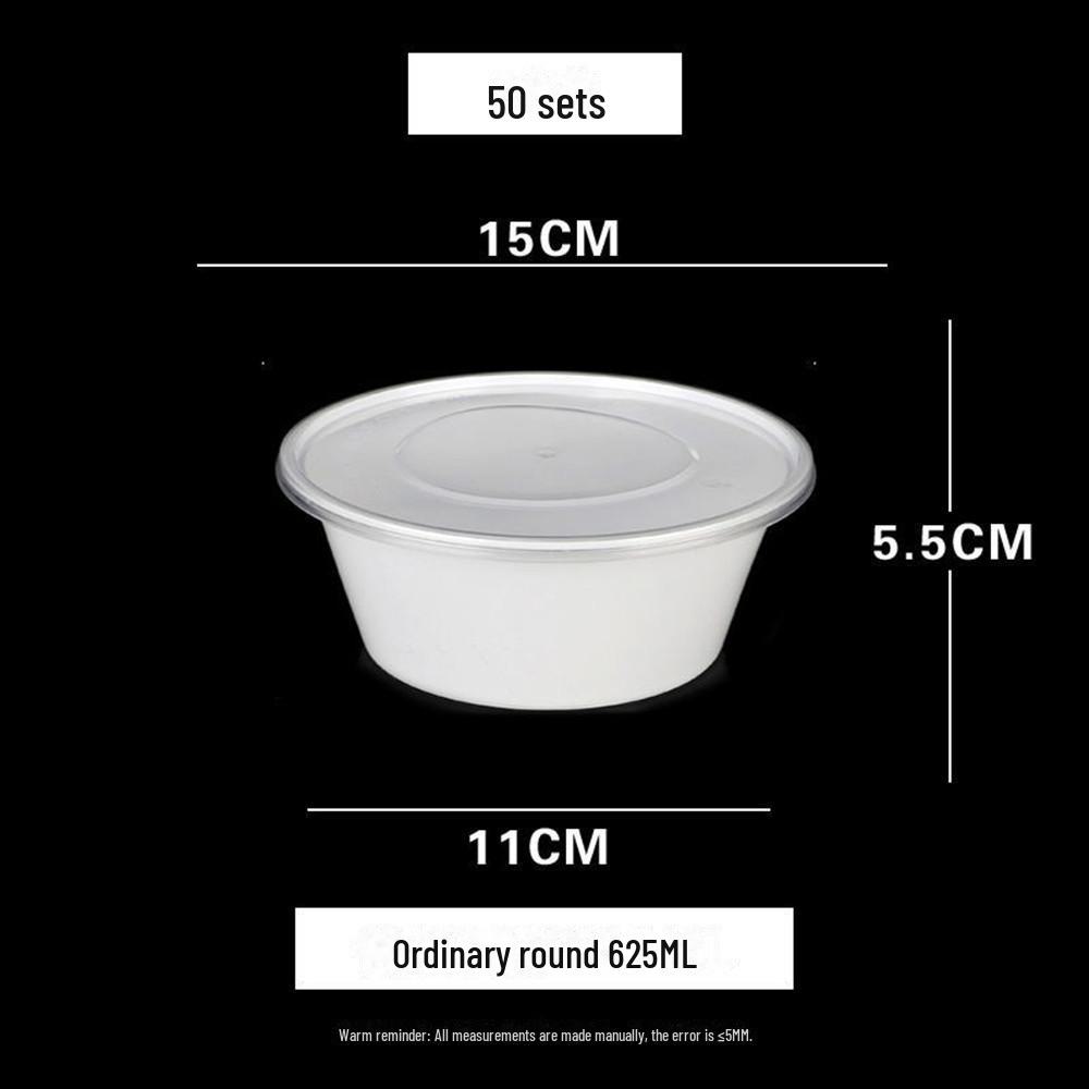Thickened Milky White Disposable Round Lunch Box with Lid - Perfect for Takeaway and Snail Noodle Soup, Free Shipping