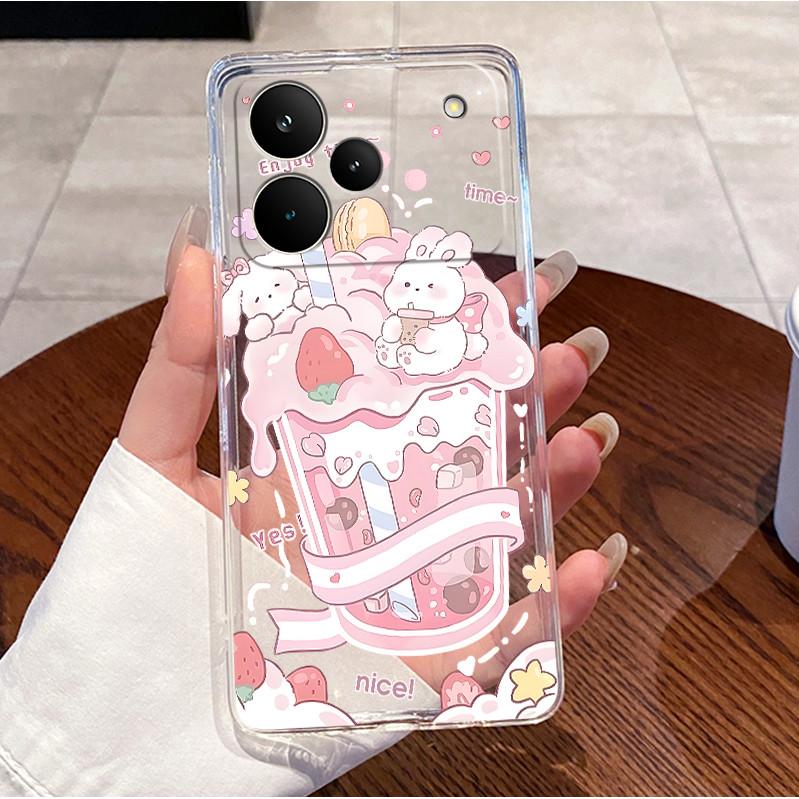 For Realme P4 5G Cover Realme P4 Pro 5G RMX5116 Case Clear Luxury Cute Love Heart Rabbit Funny Painted TPU Soft Silicone Casing