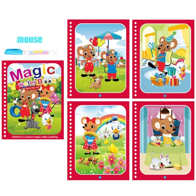 Нетоксичная волшебная водная раскраска с кисточкой, книжка-раскраска для детей от 2 до 4 лет, развивающая игрушка, детские игрушки Монтессори