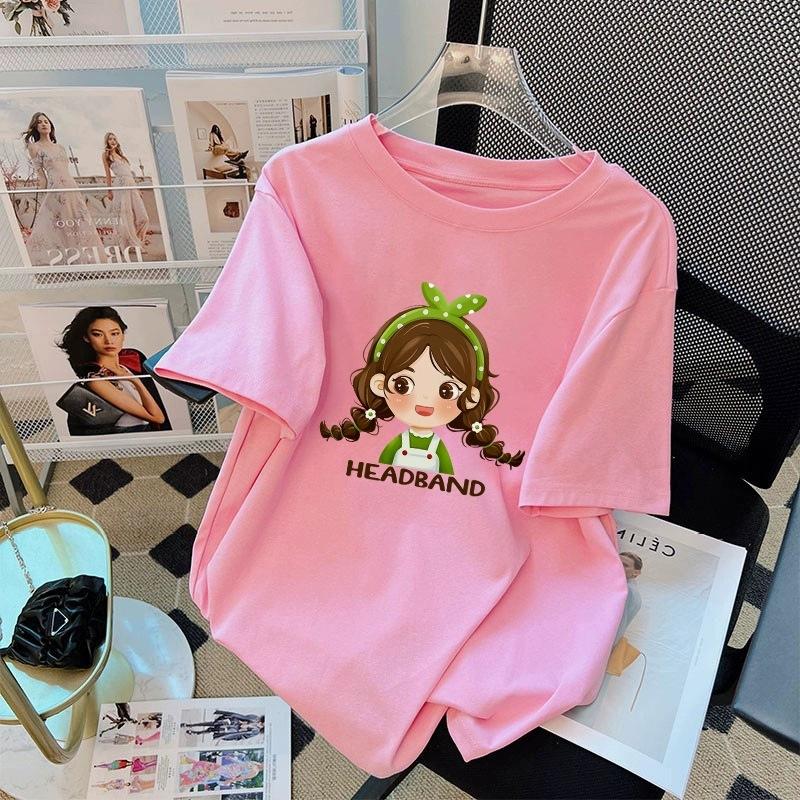 Футболка из чистого хлопка белого цвета с короткими рукавами для женщин на лето, новый большой размер, свободный дизайн, тонкий топ с короткими рукавами и принтом