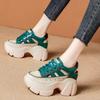 Женские туфли на каблуках, летние кроссовки на платформе, женские туфли на толстой подошве с розами, повседневные, для отдыха, с круглым носком, на молнии, из искусственной кожи, в стиле ретро, резина