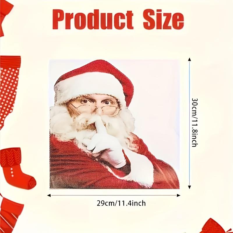 Водонепроницаемая Реалистичная Наклейка Санта-Клауса Рождественская Наклейка на Стекло Автомобиля Украшение Поездка с Сантой Смешное Рождественское Окно