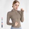 S-3XL Женская спортивная куртка облегающего кроя с длинными рукавами, пальто для фитнеса, топы для йоги с отверстиями для больших пальцев, спортивная куртка, толстовки для тренировок