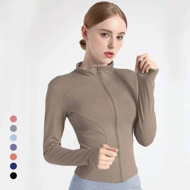 S-3XL Женская спортивная куртка облегающего кроя с длинными рукавами, пальто для фитнеса, топы для йоги с отверстиями для больших пальцев, спортивная куртка, толстовки для тренировок