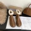 2025 Autumn and Winter New Thick-soled Muffin Shoes Women's Imitation Lamb Wool Shoes Rear Zipper Warm Non-slip Snow Boots