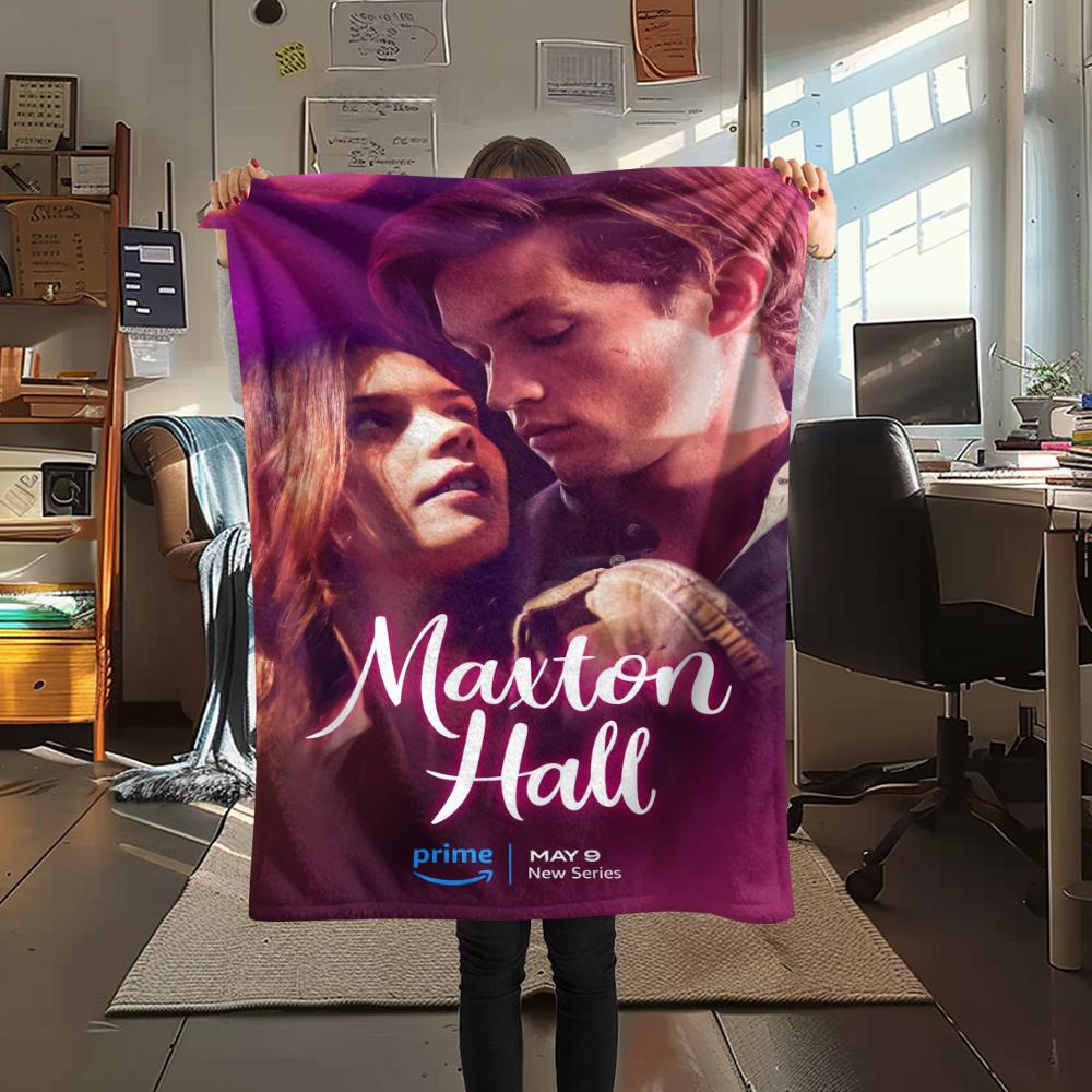 1PC Maxton Hall Print Flannel Blanket, High quality Comfortable for All Seasons, Home Decor, Warmth and Comfort, Perfect for Christmas Gifts