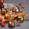 304 Stainless Steel Sauce Pan Wooden Handle Measuring Spoon Dipping Bowl Seasoning Cup  Ketchup