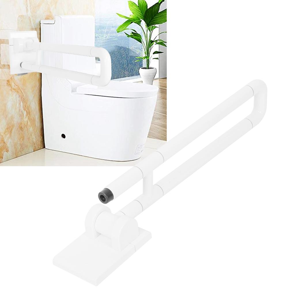 White Toilet Armrest Stainless Steel Bathroom Barrier Free Helping Handle Grab Bar Accessories