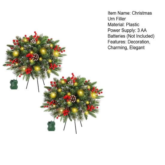 Предварительно украшенное рождественское дерево, наполнитель для урны, 20 дюймов, искусственная рождественская сосна