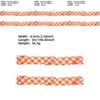 Элегантная клетчатая полиэстеровая лента шириной 6,5 см в красном, белом и оранжевом цвете для Рождества
