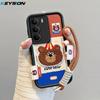 KEYSION Cartoon Cute Plush Embroidery Case for Realme C71 with Lanyard Silicone Shockproof Phone Cover for OPPO Realme C71