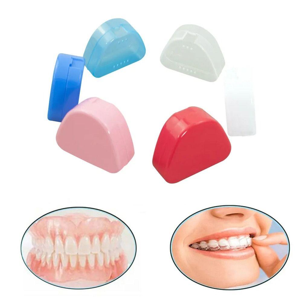 Solid Color Denture Bath Box Keep Dry Dental Sleeve Container New False Teeth Storage Box