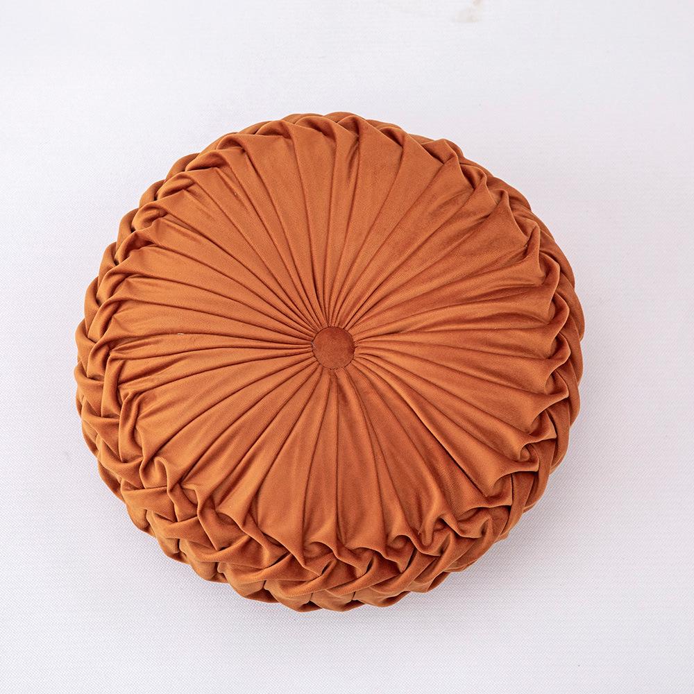 Европейская подушка, подушка для дивана, прикроватная подушка для талии, круглая подушка на заказ, плиссированная подушка ручной работы в виде тыквы с колесами